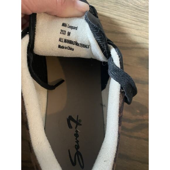 Seven7 Sneakers Miki Leopard Women’s Size 9 Black Faux Leather Fashion Shoes‎ - Picture 9 of 9